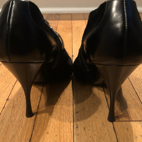 Prada Suede Pointed Toe Booties 39 Black Stiletto Heels - Picture 8 of 8